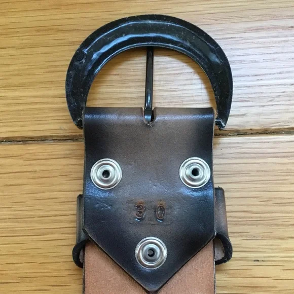 Free People Afterlife Boutique Vintage 1970’s Tooled Brown Leather Boho Belt